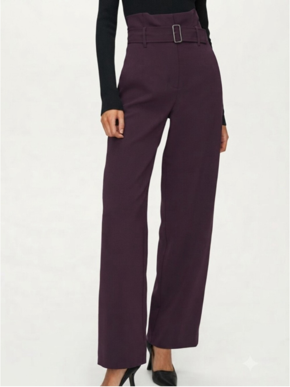 Aritzia Babaton High Waisted Wide Leg Professional Dress Pants Sz 6 *BELT ABSENT